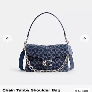 Coach Chain Tabby Shoulder Bag in Denim